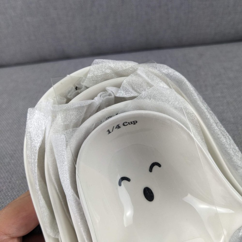 Ghost-Shaped Ceramic Measuring Cups Set - White - Picture 3 of 5